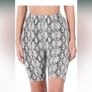Snake Skin Print Biker Shorts Zenana Brand